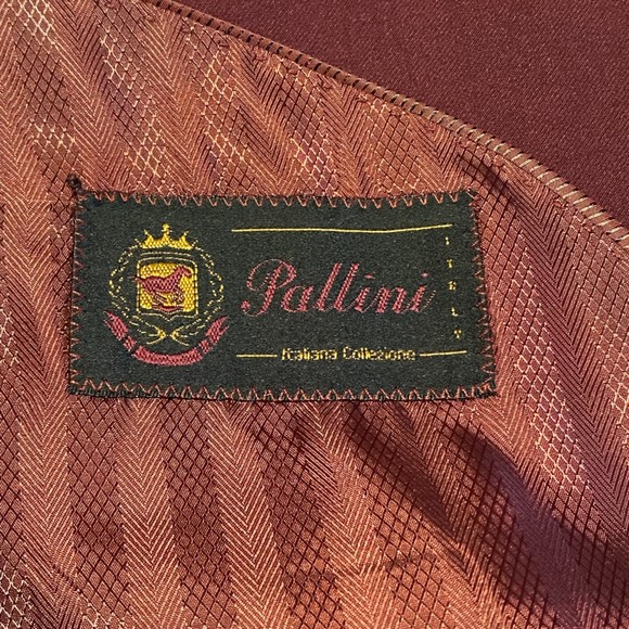 NWT Mens 3 pc Pallini Super 150’s Burgundy Suit Sz 52R/47W - Picture 9 of 10